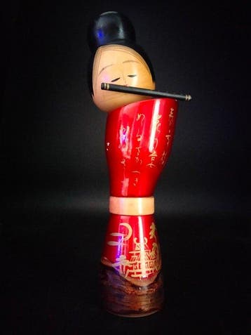 Beeldje - Prachtige Zeldzame Vintage Japanse Kokeshi Pop -