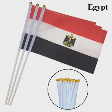 Egyptische Handvlaggetjes - Plastic Vlag op Stok voor Feeste, Verzenden, Nieuw