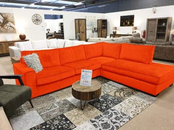 Hoekbank Follega - hoekbanken - Oranje, Huis en Inrichting, Nieuw, 150 cm of meer, Stof, 250 tot 300 cm