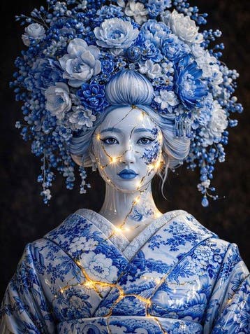 Venerable Porcelana: La Geisha de las Grietas de Oro -