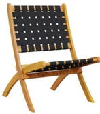 Set van 2 Opvouwbare Tuinstoelen – Acaciahouten Olefine Stof, Verzenden, Nieuw