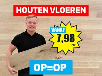 Restpartijen houten vloeren vanaf €7,98 p/m² – OP=OP, Ophalen of Verzenden, Nieuw, Hout, Parket