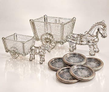 WMF - Beeldje - WMF Glass Figures & Italian Leonard Coasters