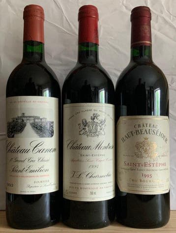 1993 Chateau Canon, 1994 Chateau Montrose & 1995 Chateau, Verzamelen, Nieuw