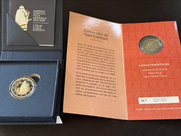 Spanje, Italië. 2 Euro 2025 Amerigo Vespucci + Salamanca