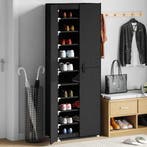 vidaXL Schoenenkast 60x30x166 cm stof zwart, Huis en Inrichting, Verzenden, Nieuw