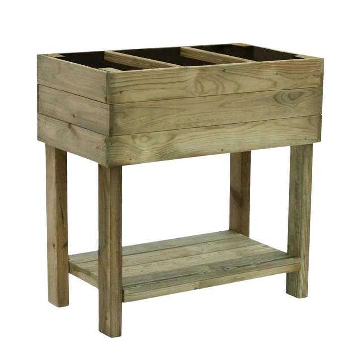 Verhoogde Moestuinbak met Worteldoek Grenen 80 x 40 cm, Tuin en Terras, Bloembakken en Plantenbakken, 30 tot 60 cm, Tuin, Nieuw