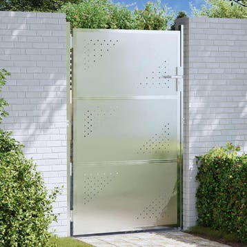 vidaXL Tuinpoort 85 x 120 cm Roestvrij staal zilver, Verzenden, Nieuw
