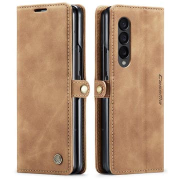 CaseMe book case leer - Samsung Z Fold 4 - licht bruin, Verzenden, Nieuw