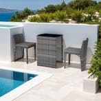 Aluminium wicker bistroset Hamburg - grijs, Verzenden, Nieuw