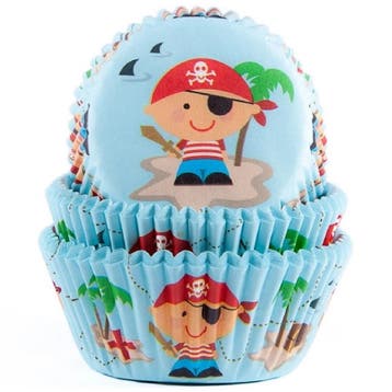 Cupcake Vormpjes HoM Piraat 50x33mm. 48st., Verzenden, Nieuw
