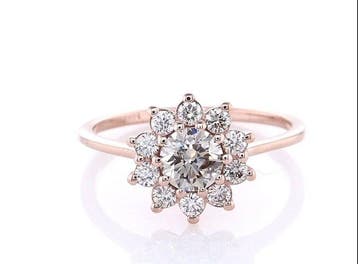 Zonder minimumprijs - Ring - 14 karaat Roségoud - 0.78ct., Nieuw