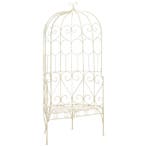 vidaXL Tuinbank 95 cm ijzer antiekwit, Tuin en Terras, Verzenden, Nieuw, Metaal