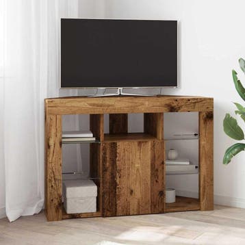 vidaXL Hoek LED TV Kast 100x40x68cm Oudhout Bewerkt hout, Minder dan 50 cm, Verzenden, Nieuw, Minder dan 100 cm