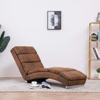 Chaise longue kunstsuède bruin, Huis en Inrichting, Banken | Sofa's en Chaises Longues, Verzenden, Nieuw