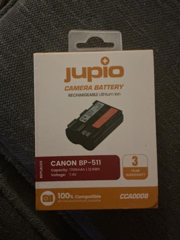 Jupio camera-accu Canon BP-511 (nieuw), Verzenden, Nieuw