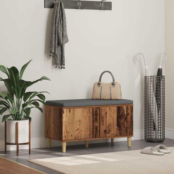 vidaXL Halbank Oudhout 80 x 38 x 46 cm Geïndustrialiseerd, Verzenden, Nieuw
