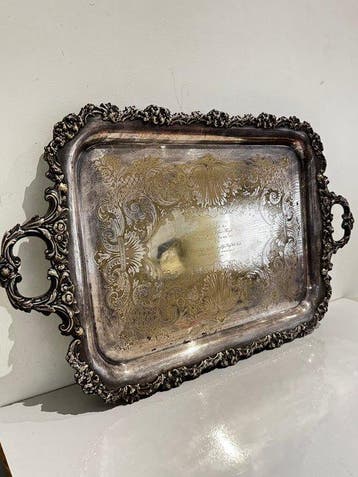 Rare WWI Historical Monumental Tray (70cm) - Presented to