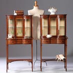Stel van 2 kleine identieke vitrines ca 1900 Engeland No9999, Antiek en Kunst, Ophalen of Verzenden