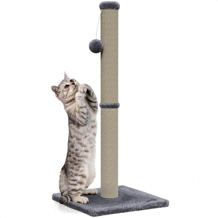 Avalo Krabpaal met Speelballetje - 36x36x74 - Donkergrijs, Dieren en Toebehoren, Krabmeubelen, Nieuw, Verzenden