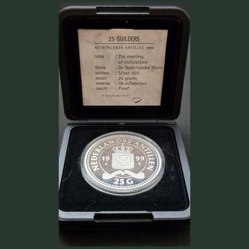 Nederlandse Antillen. 25 Gulden 1999 (the discovery of