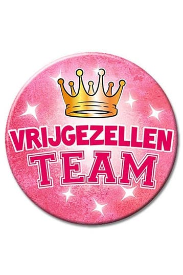 XL Button vrijgezellen team, Ophalen of Verzenden, Nieuw