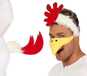 Haan set haarband en staart, Verzenden, Nieuw, Feestartikel