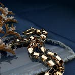 Roségouden fantasie schakelarmband, Sieraden, Tassen en Uiterlijk, Armbanden, Ophalen of Verzenden, Gebruikt, Overige kleuren