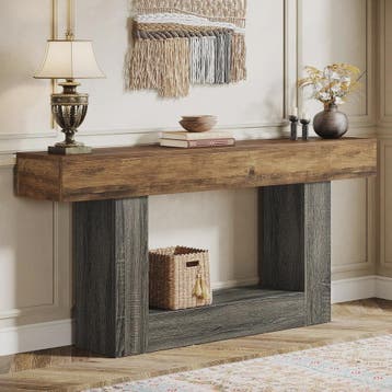 Lange Console Tafel 63 Inch - Farmhouse Entree Tafel met U-V, Verzenden, Nieuw