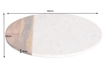 Handgemaakte draaitafel SERVANT 50cm Wit Naturel Marmer, Ophalen of Verzenden, Nieuw