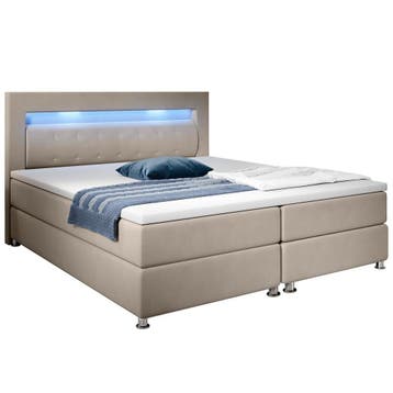 Boxspringbed / Boxspring Vancouver - 140 x 200 cm - Beige -, Verzenden, Nieuw