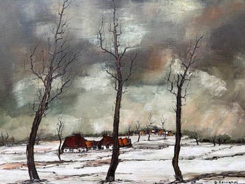 Gaston Rossignol (1934-2013) - Winterlandschap, Antiek en Kunst