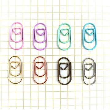 20 mini paperclips mix hartje - papierklem - leuk inpakke..., Ophalen of Verzenden, Nieuw in verpakking, Overige typen