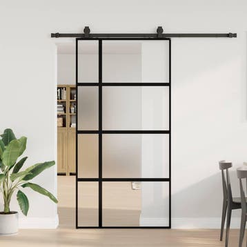vidaXL Schuifdeur met beslagset 102,5x205 cm gehard glas, Doe-het-zelf en Verbouw, Verzenden, Nieuw