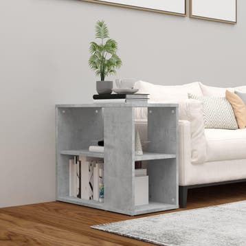 vidaXL Bijzetkast 60x30x50 cm bewerkt hout betongrijs, Verzenden, Nieuw, 50 tot 100 cm, Minder dan 100 cm