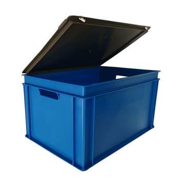 Stapelbak, 600x400x320 mm, euronorm, blauw pp, nieuw, Ophalen of Verzenden
