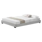 Houten bed Laag kunstleer met bedbodem 140x200 cm wit, Huis en Inrichting, Slaapkamer | Bedden, Verzenden, Nieuw