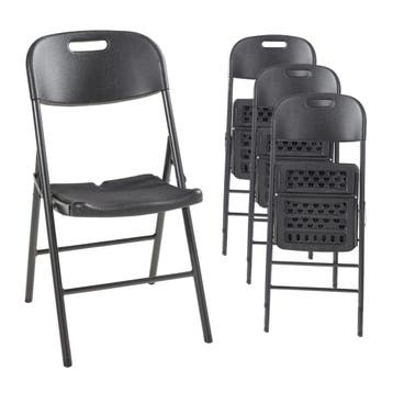 Klapstoel Ljusnarsberg set van 4 tuinstoelen 87x46x53 cm zwa, Huis en Inrichting, Stoelen, Verzenden, Nieuw