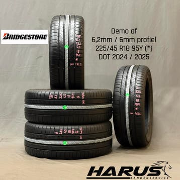 225/45/18 95Y * Bridgestone zomerbanden 6,2/6mm profiel 4X, 18 inch, Gebruikt, Ophalen of Verzenden, Band(en)