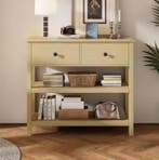 Nieuwe Houten Consoletafel – 2 Lades en Planken, 85x35x77cm, Verzenden