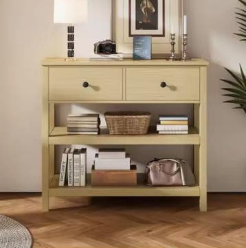 Nieuwe Houten Consoletafel – 2 Lades en Planken, 85x35x77cm, Verzenden