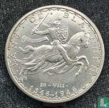 Luxemburg 100 francs 1946 (type 2) 600th Anniversary Dea..., Verzenden, Losse munt, Zilver