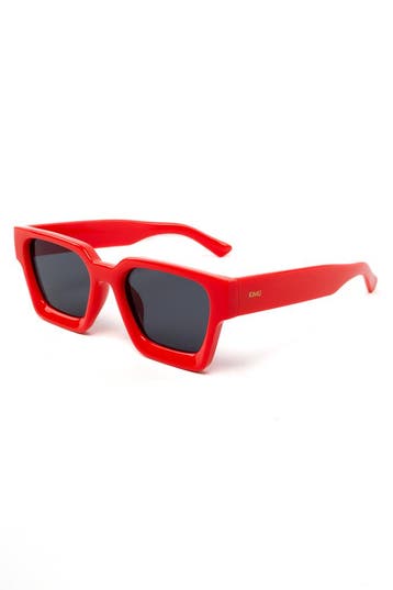 KIMU® Zonnebril Vierkant Dik Montuur Rood Montuur Zwarte Gla, Hobby en Vrije tijd, Feestartikelen, Ophalen of Verzenden, Nieuw