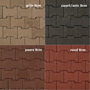 NIEUWE H-profiel betonklinkers grijs zwart rood paars H-klin, Tuin en Terras, Tegels en Klinkers, Nieuw, Beton, 10 m² of meer