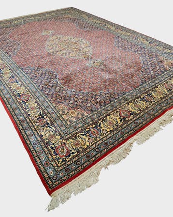 Groot Perzisch tapijt 400x300 wollen vloerkleed handgeknoopt, 200 cm of meer, Zo goed als nieuw, 200 cm of meer, Blauw