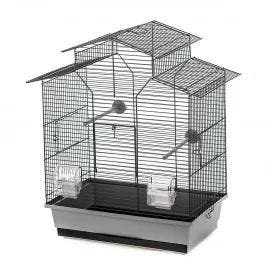 Vogelkooi Duvo Iza 2 Grijs/ Zwart – Binnenkooi voor parki., Verzenden, Nieuw, Metaal, Vogelkooi