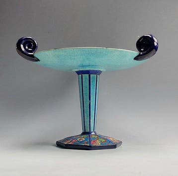 Émaux de Longwy - Tazza - Aardewerk - Art Deco tafelstuk
