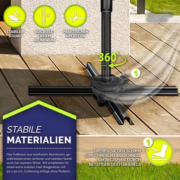 Zweefparasol - Tuinparasol - Parasol 300 cm - Met voet - Met, Tuin en Terras, Parasols, Verzenden, Zo goed als nieuw