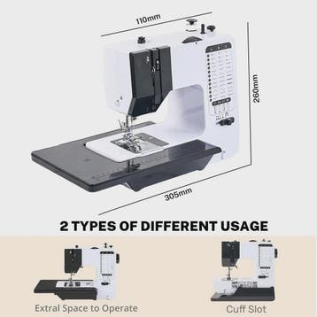 Compacte Naaimachine voor Beginners - 12 Steken & Voetpedaal, Verzenden, Nieuw