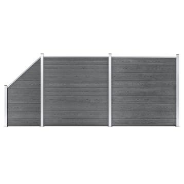 vidaXL Schuttingset 2 vierkant en 1 schuin 446x186 cm HKC, Verzenden, Nieuw, Kunststof, 1 tot 2 meter